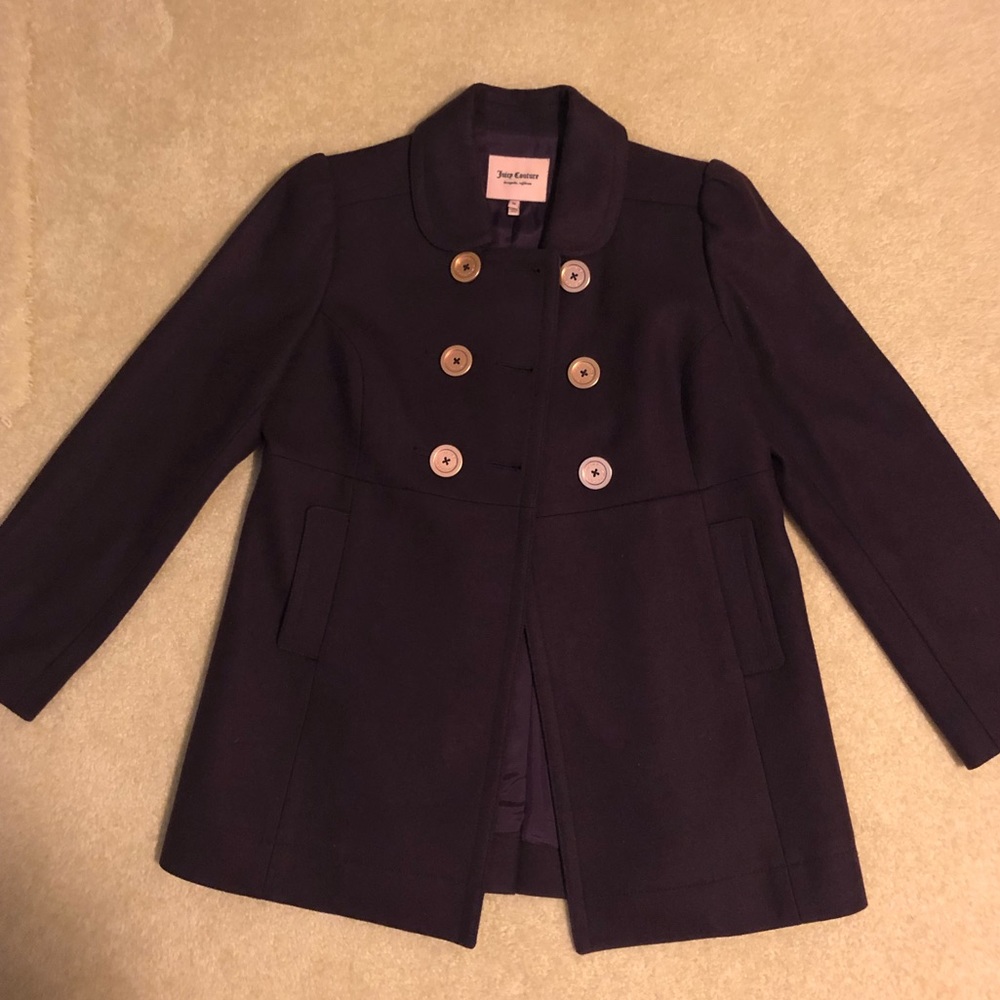 💜Juicy Couture Mid-Length Wool Pea Coat